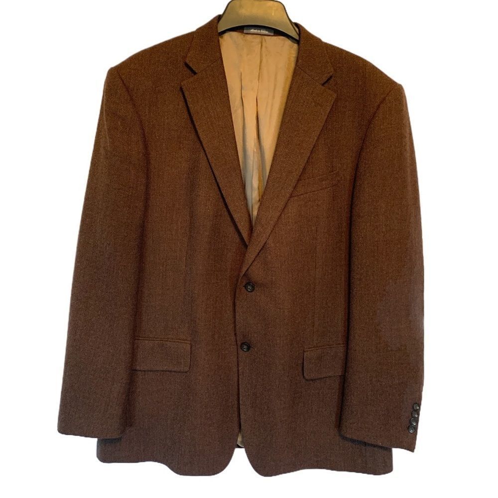 Oscar De La Rente Mens Sport Jacket/Coat Wool Size Big and Tall 46 Long